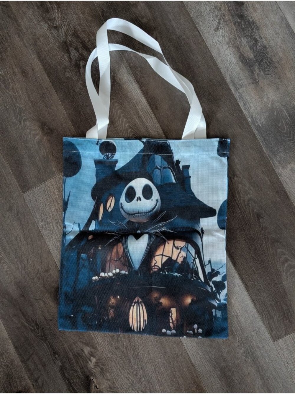 Jack Skellington Canvas Tote Bag The Nightmare Before Christmas Gothic Reusable